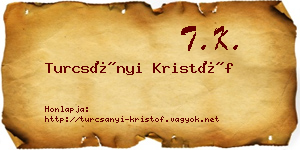 Turcsányi Kristóf névjegykártya